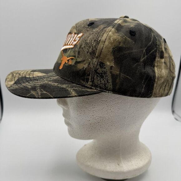Vintage 90s Texas Longhorns Mossy Oak Camo Snapback Hat UT Outdoor Caps - Picture 3 of 12